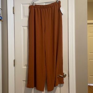 Rust/Orange Wide-Leg Pants